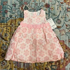 Gymboree Easter spring summer pink white floral lace dressy dress 3-6 months